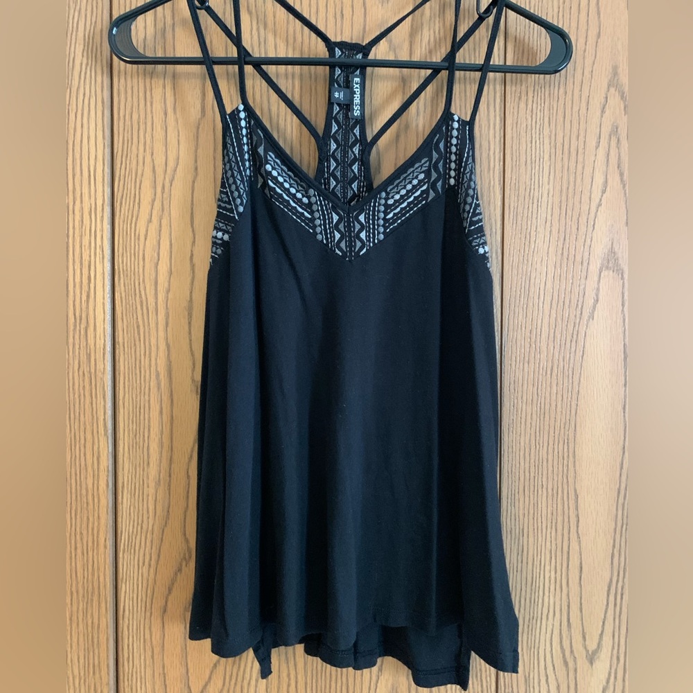 Black Embroidered Tank